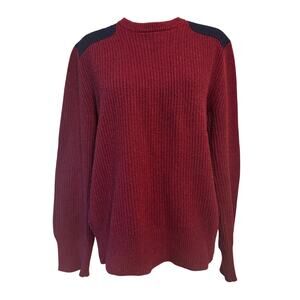 BANANA REPUBLIC Red Burgundy Wool Crewneck Sweater Size Small